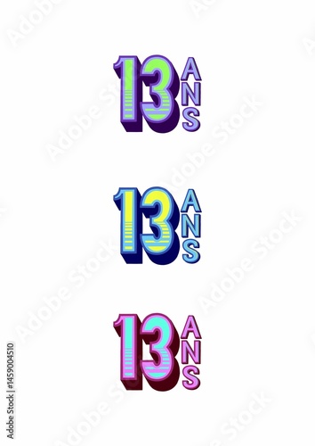 Lettrage 13 ans. Pour célébrer des anniversaires.