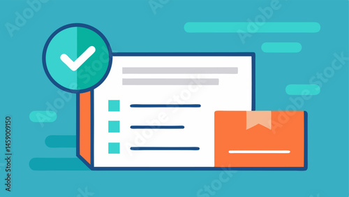 Shipping Details An illustration showing a form for entering shipping information with a glowing confirm button. The form fields are simple and userfriendly.
