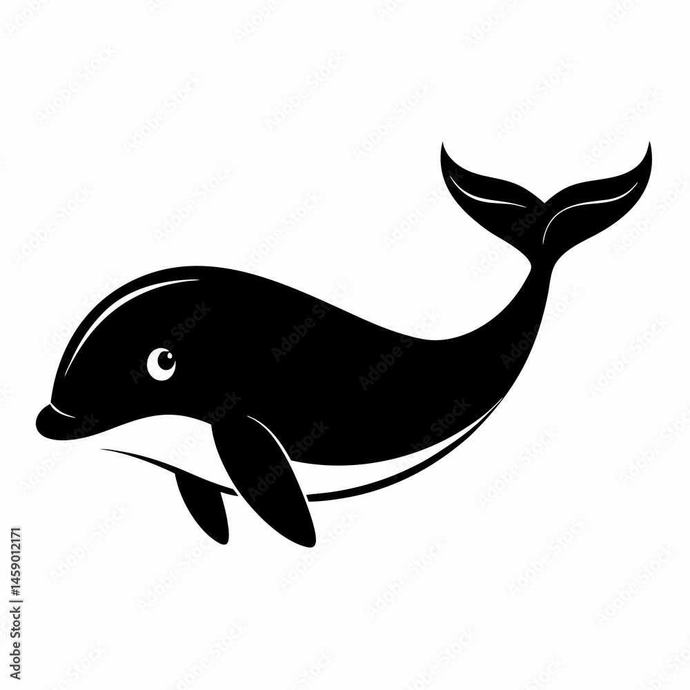 Elegant Whale Silhouette Art Elegant Whale Silhouette Art