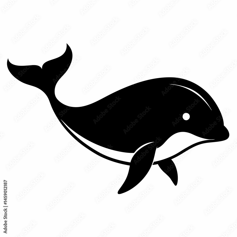Fototapeta premium Elegant Whale Silhouette Art
