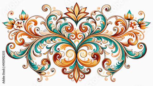 
vintage flourish ornaments frame swirls and scrolls decorations retro design vector .Very beautiful white background
