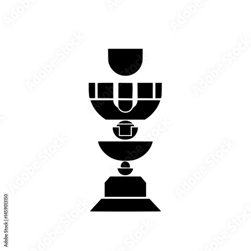 Stylized flat black trophy icon representing achievement in competition or sports events