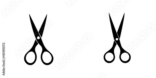Black icon of scissors showcasing a flat design suitable for various applications in graphic and web design contexts
