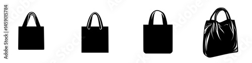 Exploring different styles of black bags showcasing unique designs and shapes in a minimalist aesthetic
