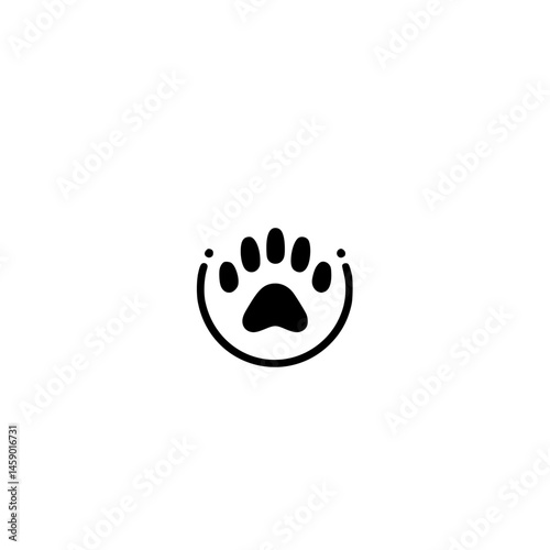 Paw print icon symbolizes companionship and love for pets in a minimalist design with flat black style