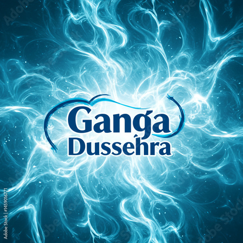 Ganga Dussehra Festival Abstract Blue