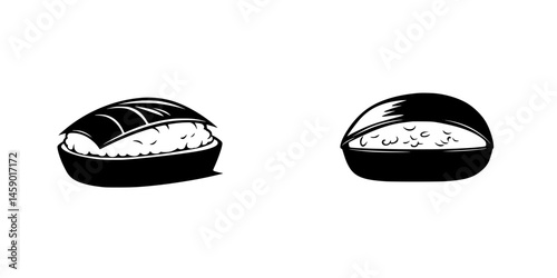 Delicious sushi rolls presenting a flavorful culinary art with fresh fish and rice on a minimalist background