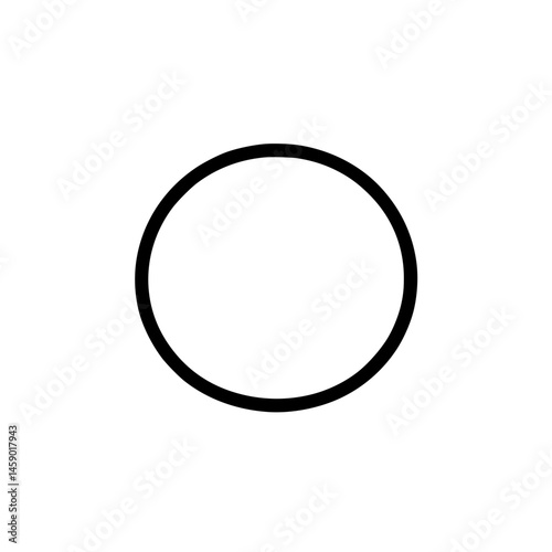 Simple flat black circle icon representing basic geometric shape for design purposes
