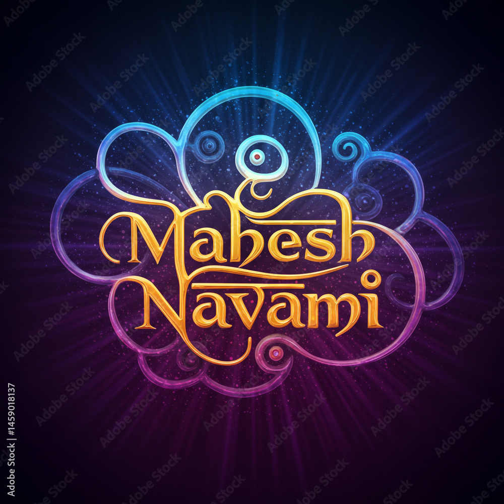 Glowing Mahesh Navami Festival Design
