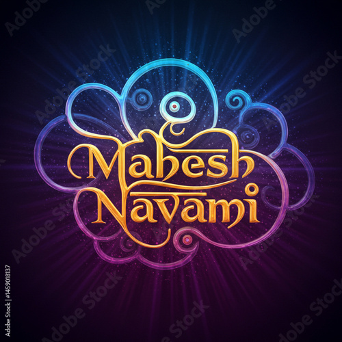 Obraz na płótnie Glowing Mahesh Navami Festival Design w salonie
