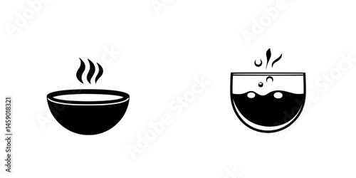 Hot beverage and cold drink icons for diverse culinary representation