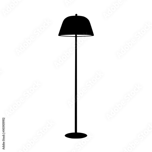Stylish flat black floor lamp design showcasing modern simplicity and elegance