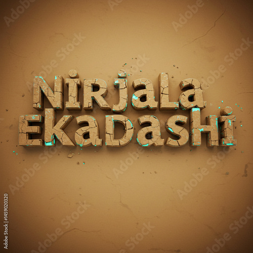 Obraz na płótnie Nirjala Ekadashi: 3D Text Render w salonie
