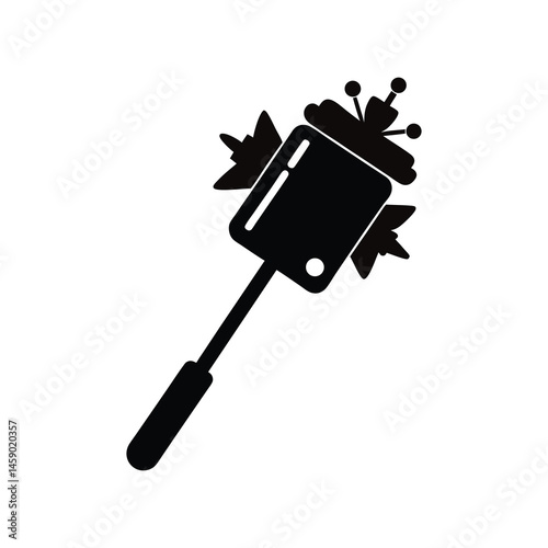 party selfie stick icon sign of silhouette vector illustration on white background