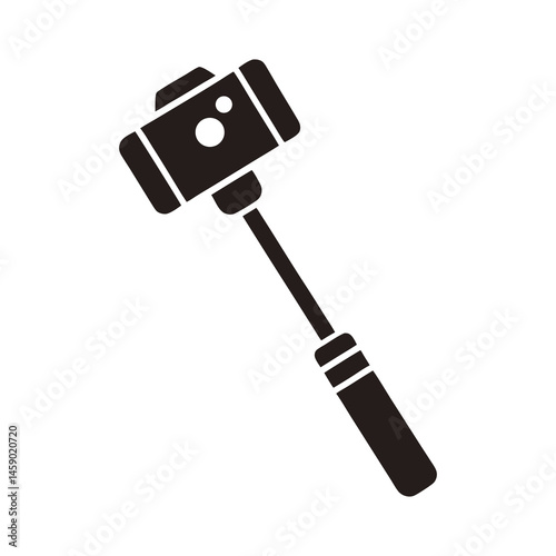 party selfie stick icon sign of silhouette vector illustration 