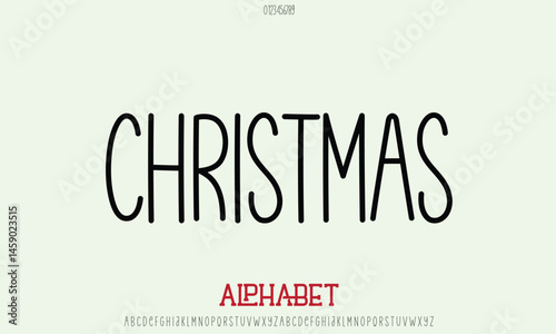 Luxury Christmas Minimalist alphabet letters font for logo