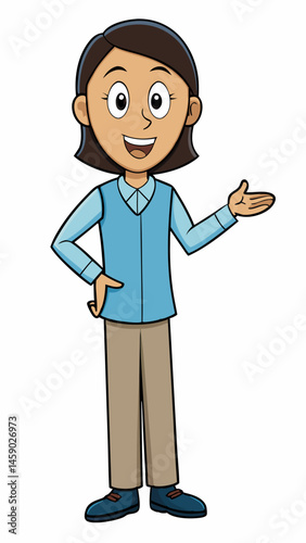 Animated sign language interpreter smiling and gesturing  