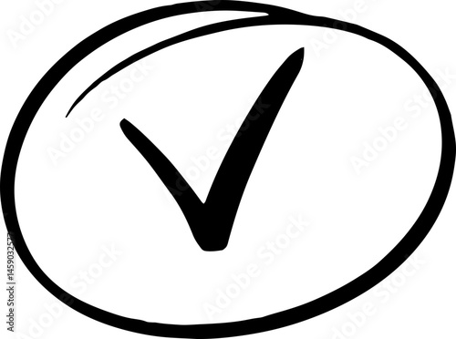 Hand Drawn Check Done Yes Mark circle frame checkmark