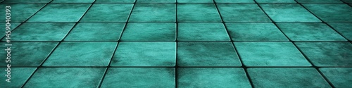 Teal square tiles floor
