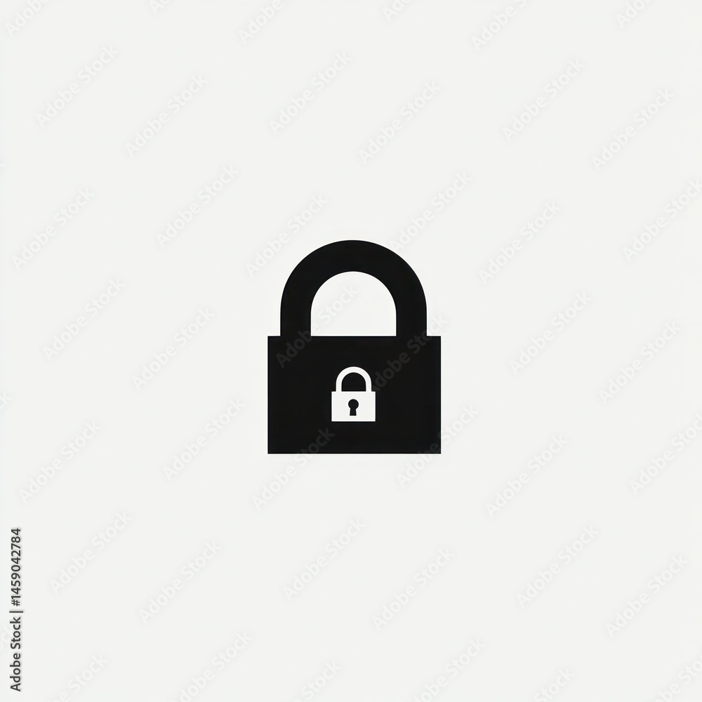 Simple lock icon on light background. Use Stock photo for security, technology, or web design Simple lock icon on light background. Use Stock photo for security, technology, or web design