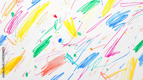 クレヨンで描いたカラフルな落書きの背景