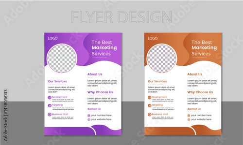 Flyer Design , Corporate Flyer , Modern And Clean Flyer Design , Color Verification Flyer , Creative Colorful business template design set , vector template , business flyer , abstract flyer design .