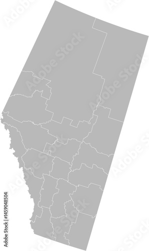 Alberta, Canada – administrative vector map with census division boundaries (PPT-compatible & fully editable)