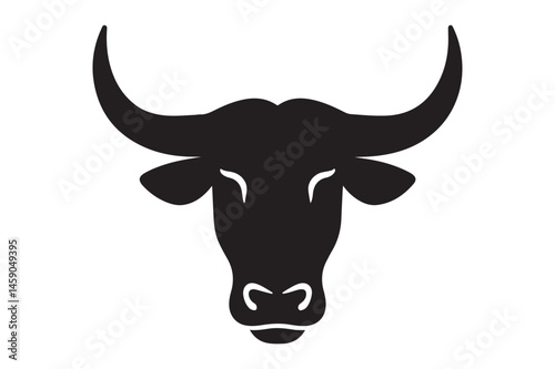 Aggressive bull head silhouette logo with clean design