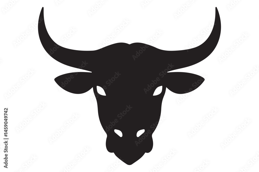 Naklejka premium Fierce bull head silhouette for masculine logo design