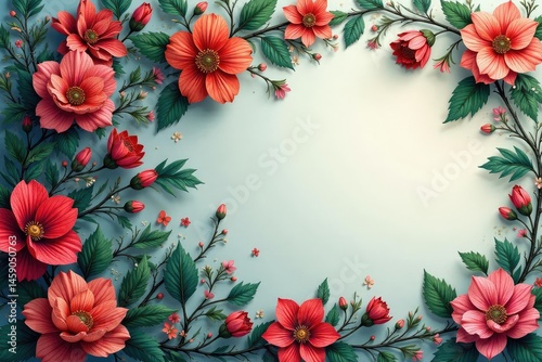 Intricate floral damask, swirling leaves and blossoms, seamless, design