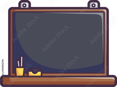 Chalkboard for classroom writing and drawing Vector Illustration Icon. Flat Cartoon Style