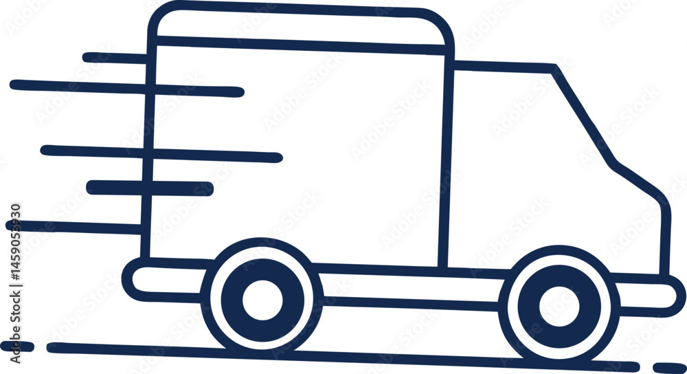 delivery truck line art vector icon for transportation apps delivery truck line art vector icon for transportation apps