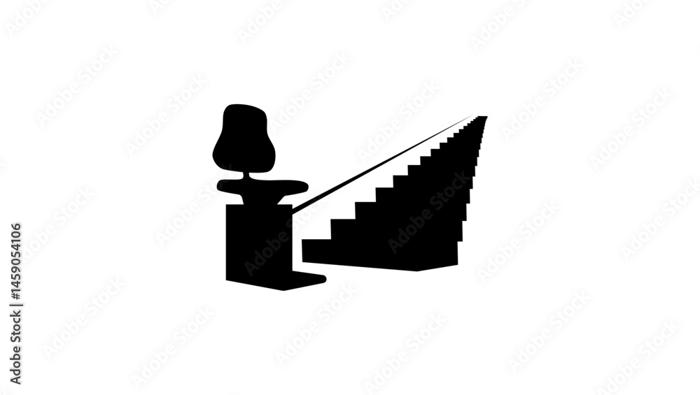 Fototapeta premium stairlift symbol, black isolated silhouette