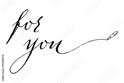 手書きの筆記体で書いたような、for you（あなたへ）のレタリング（カリグラフィー）によるロゴマーク
