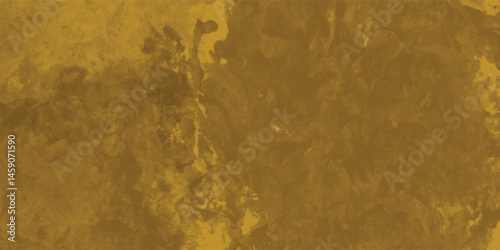 Golden Yellow Expressionist Artwork with Distressed Surface and Textural Complexity

