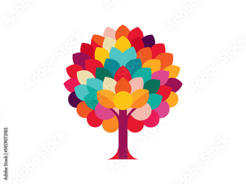 Artistic Tree Canopy Made of Colourful Flora's