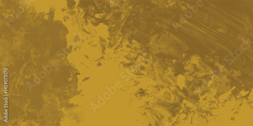 Grungy Yellow Expressionist Painting with Rough Brush Details and Deep Texture

