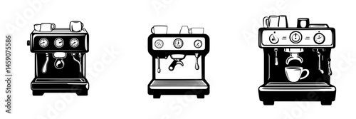 Iconic flat black coffee machines showcasing various styles for brewing rich espresso