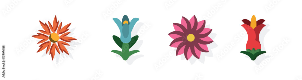 Fototapeta premium Set Flower Beauty