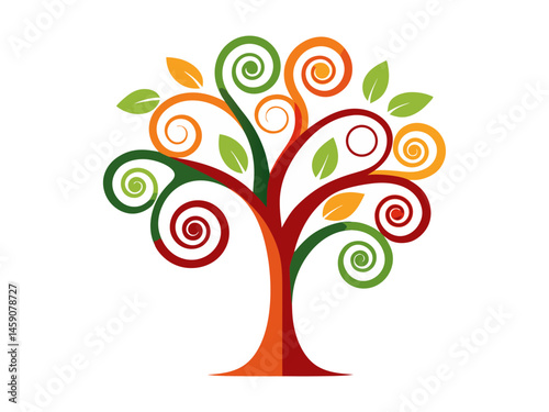 Seasonal Decorative Tree with Natural Patterns