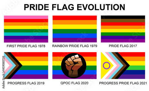 Evolution of the LGBT pride flag.