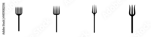 Various styles of forks displayed on a white background showcasing different designs and functionalities in kitchen tools