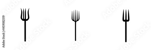 Three distinct styles of forks arranged in a row, showcasing different designs and tines for unique culinary uses