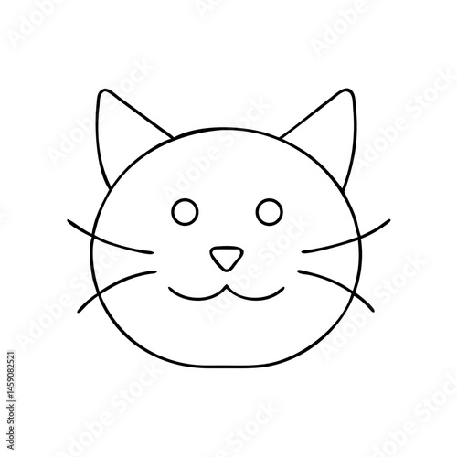 Simple Outline Cat Face Icon, contour icon, thin line