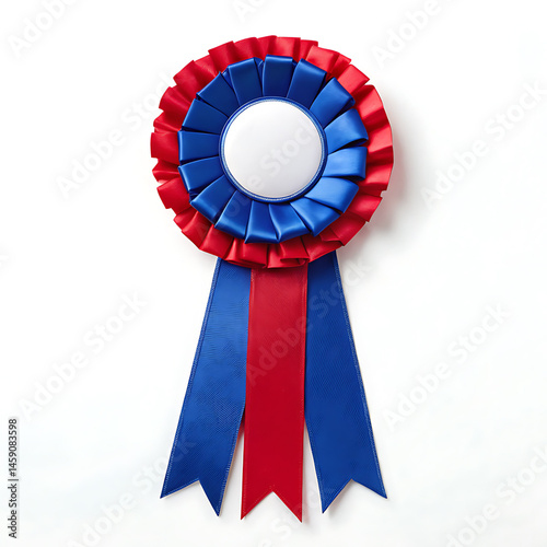 blue white and red rosette