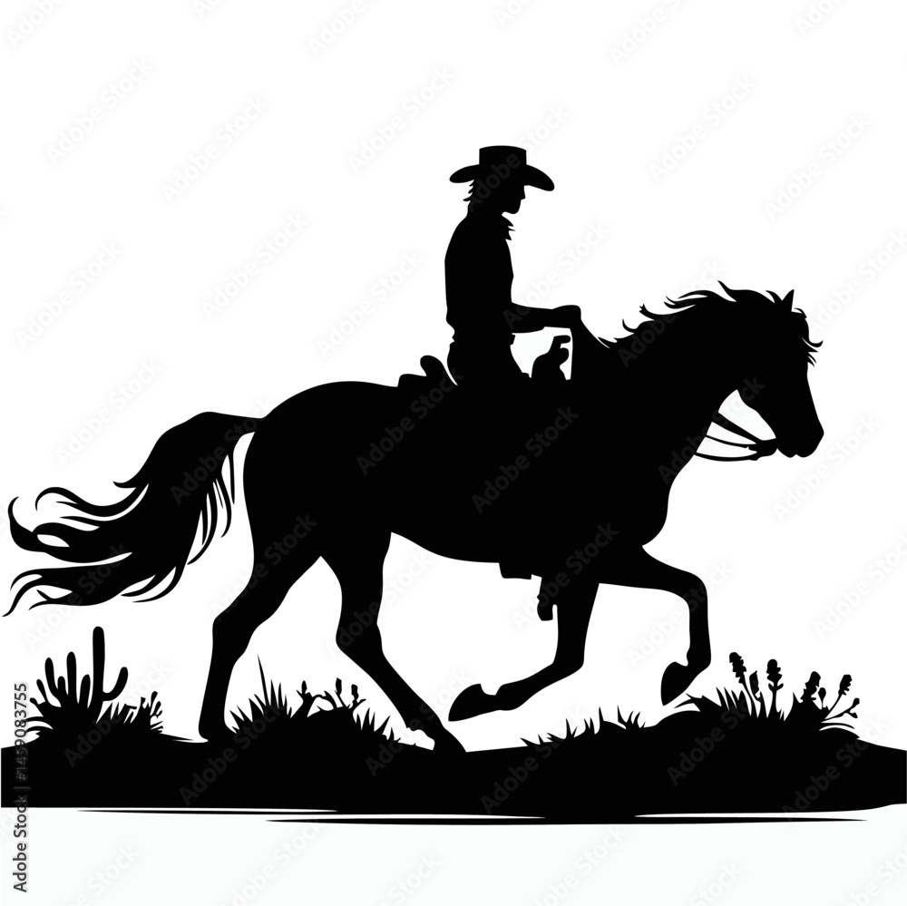 Naklejka premium A vector horse rider.