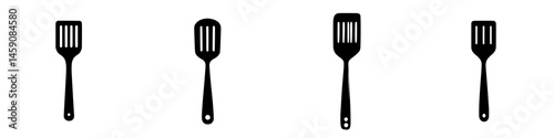 Various spatula designs arranged side by side showcasing different styles and features for culinary use