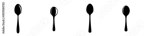 Different sizes and styles of spoons displayed on a white background showcasing culinary tools for various uses