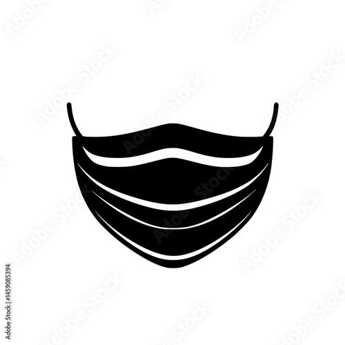 Illustration of a black face mask symbolizing health and safety measures during public health crises