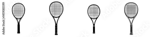 Different styles of tennis rackets displayed in a row showcasing their unique designs and features for enthusiasts